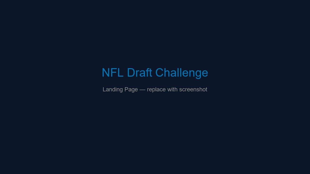 NFL Draft Challenge — Landing Page
